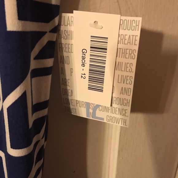 12 Gracie - LuLaRoe - Blue & White BNWT - Picture 3 of 4